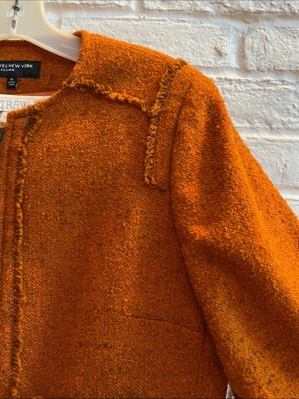 JONES OF NY Classic Wool Blend Rust TWEED suit Contemporary Modern Textured - Picture 8 of 16